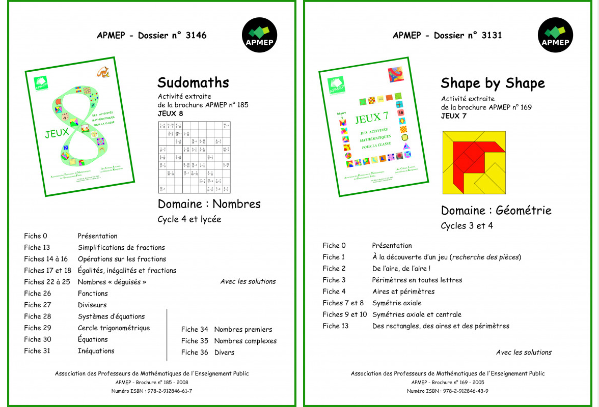 Apmep Sudomath shape by shape